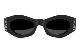 Shop ALAIA Eyelet-Embellished Cat-Eye Sunglasses in Black online.
