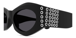 Shop ALAIA Eyelet-Embellished Cat-Eye Sunglasses in Black online.