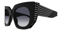 ALAIA Stud-Embellished Square Sunglasses in Black – Product Photo 3