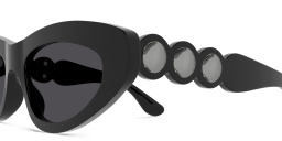 ALAIA Scalloped Cat-Eye Sunglasses in Black – Product Photo 3