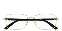 GG Line Wide Rectangle Eyeglasses من غوتشي بلون ذهبي - صورة المنتج 1