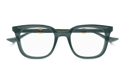 Shop GUCCI Running Web Square Eyeglasses in Green online.