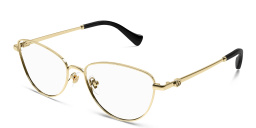 نظارات طبية ميني رانينج واسعة طراز كات آي من غوتشي بلون ذهبي - صورة المنتج 2