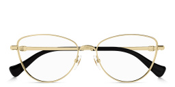 GUCCI Mini Running Wide Cat-Eye Eyeglasses in Gold – Product Photo 1