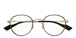 Shop GUCCI Gucci 125th Street Round Eyeglasses in Gold online.