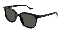 Shop GUCCI Running Web Square Sunglasses in Black online.