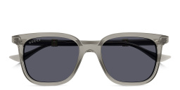 Shop GUCCI Running Web Square Sunglasses in Transparent Taupe online.