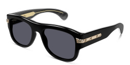 Shop GUCCI New York 30’S Rectangle Sunglasses in Black online.