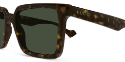 Shop GUCCI GG Generation Light Rectangle Sunglasses in Havana online.