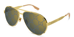 Shop GUCCI Port Royale Aviator Sunglasses in Gold online.