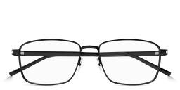 SAINT LAURENT Naked Wire Core Unisex Wide Rectangle Eyeglasses in Black – Product Photo 1