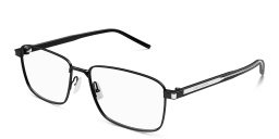 SAINT LAURENT Naked Wire Core Unisex Wide Rectangle Eyeglasses in Black – Product Photo 2