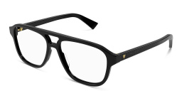 Shop BOTTEGA VENETA Triangle Stud Wide Aviator Eyeglasses in Black online.