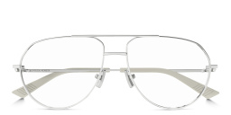 BOTTEGA VENETA Split Unisex Wide Aviator Eyeglasses in Silver – Product Photo 1