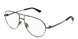 Shop BOTTEGA VENETA Split Unisex Wide Aviator Eyeglasses in Gunmetal online.