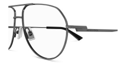 Shop BOTTEGA VENETA Split Unisex Wide Aviator Eyeglasses in Gunmetal online.