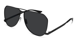 SAINT LAURENT Men Fashion Icons Dust Aviator Sunglasses in Black – Product Photo 2