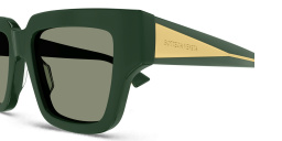 Shop BOTTEGA VENETA Nude Triangle Square Sunglasses in Green online.