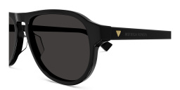 Shop BOTTEGA VENETA Triangle Stud Aviator Sunglasses in Black online.