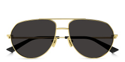 Shop BOTTEGA VENETA Split Unisex Aviator Sunglasses in Gold online.
