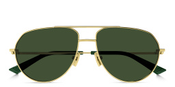 Shop BOTTEGA VENETA Split Unisex Aviator Sunglasses in Gold online.