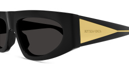 BOTTEGA VENETA Nude Triangle Irregular Sunglasses in Black – Product Photo 3