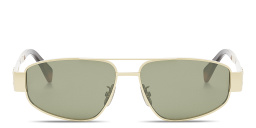 CELINE Metal Triomphe Yellow Pilot Sunglasses in Gold – Product Photo 1