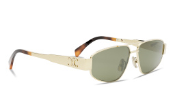 CELINE Metal Triomphe Yellow Pilot Sunglasses in Gold – Product Photo 4