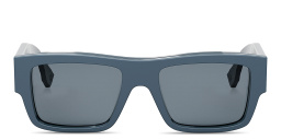 Shop FENDI Signature Rectangle Sunglasses in Blue online.
