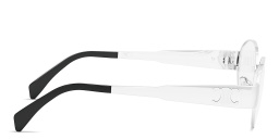 CELINE Metal Triomphe Silver Oval Eyeglasses in Palladium – Product Photo 3