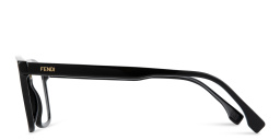 Shop FENDI Fendi Fine Wide Rectangle Eyeglasses in Black online.