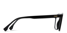 Shop FENDI Fendi Fine Wide Rectangle Eyeglasses in Black online.