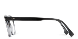 FENDI Logo Wide Rectangle Eyeglasses in Grey – Product Photo 3