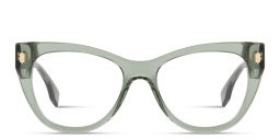 Shop FENDI Roma Cat-Eye Eyeglasses in Transparent Green online.