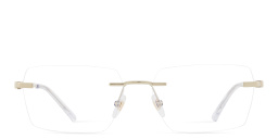 Shop EYE'M Rimless Wide Irregular Eyeglasses in Gold online.