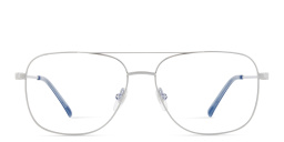 Shop EYE'M Wide Aviator Eyeglasses in Silver online.