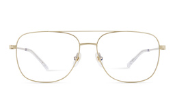 Shop EYE'M Wide Aviator Eyeglasses in Gold online.