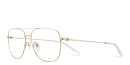 Shop EYE'M Wide Aviator Eyeglasses in Gold online.