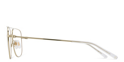 Shop EYE'M Wide Aviator Eyeglasses in Gold online.