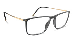 Shop Silhouette Illusion Lite Wide Square Eyeglasses in Grey Gold online.