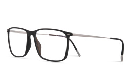 Shop Silhouette Illusion Lite Wide Square Eyeglasses in Black online.