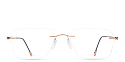 Shop Silhouette Lite Spirit RL Rimless Wide Square Eyeglasses in Gold online.