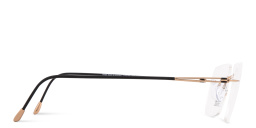 Shop Silhouette Lite Spirit RL Rimless Wide Square Eyeglasses in Gold online.