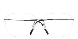 Silhouette Titan Minimal Art Rimless Wide Square Eyeglasses in Grey – Product Photo 1