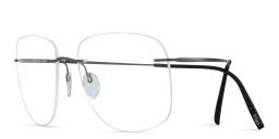 Silhouette Titan Minimal Art Rimless Wide Square Eyeglasses in Grey – Product Photo 2