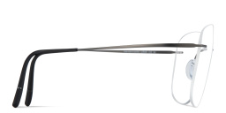 Silhouette Titan Minimal Art Rimless Wide Square Eyeglasses in Grey – Product Photo 4