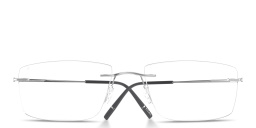 Silhouette Titan Minimal Art Rimless Wide Square Eyeglasses in Silver – Product Photo 1