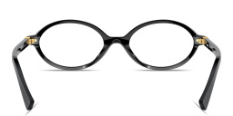 Shop MIU MIU Vertical Logo Oval Eyeglasses in Black online.