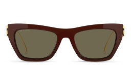 Shop ETRO Bold Pegaso Cat-Eye Sunglasses in Burgundy online.