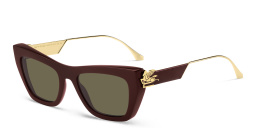 Shop ETRO Bold Pegaso Cat-Eye Sunglasses in Burgundy online.